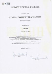 Statsautorisert tolk Olga Rød