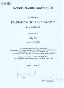 Statsautorisert tolk Olga Rød