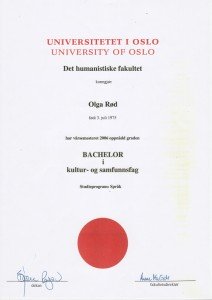 UiO Bachelor Olga Rød
